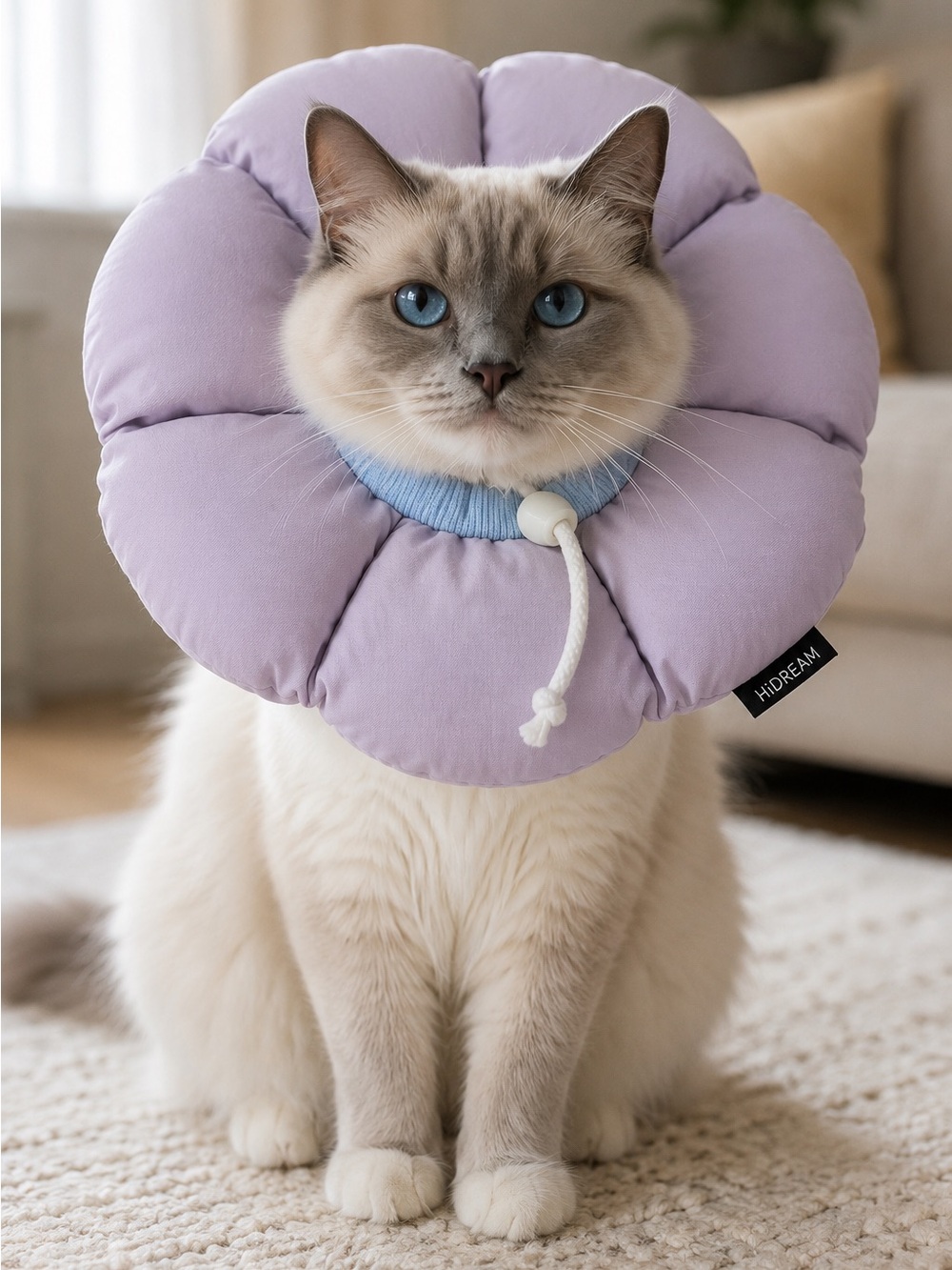 HiDream Adjustable Soft Cat Recovery Collar Flower Cone – Medium/Large Cats